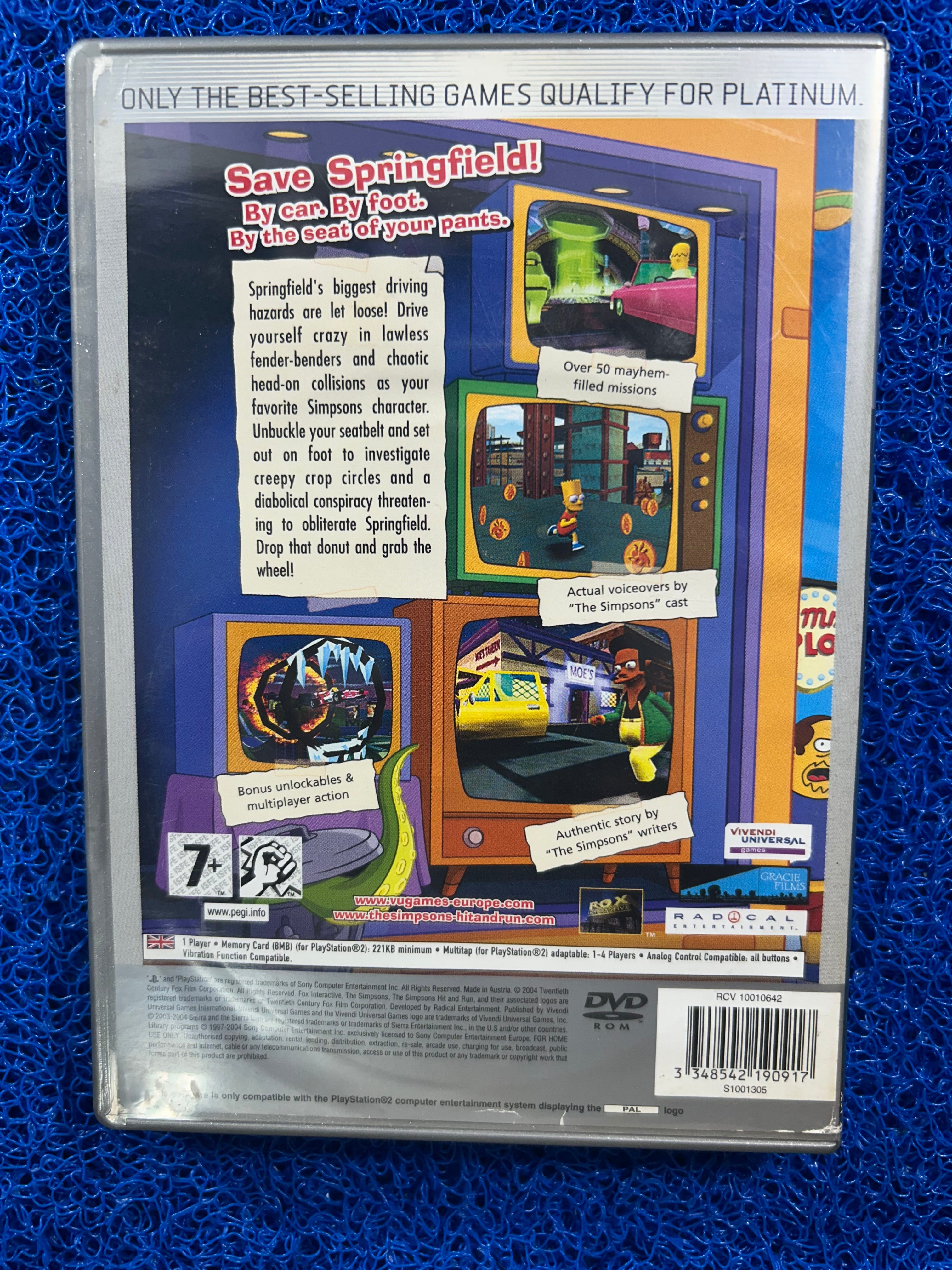 PS2 Simpsons hit and run (E)