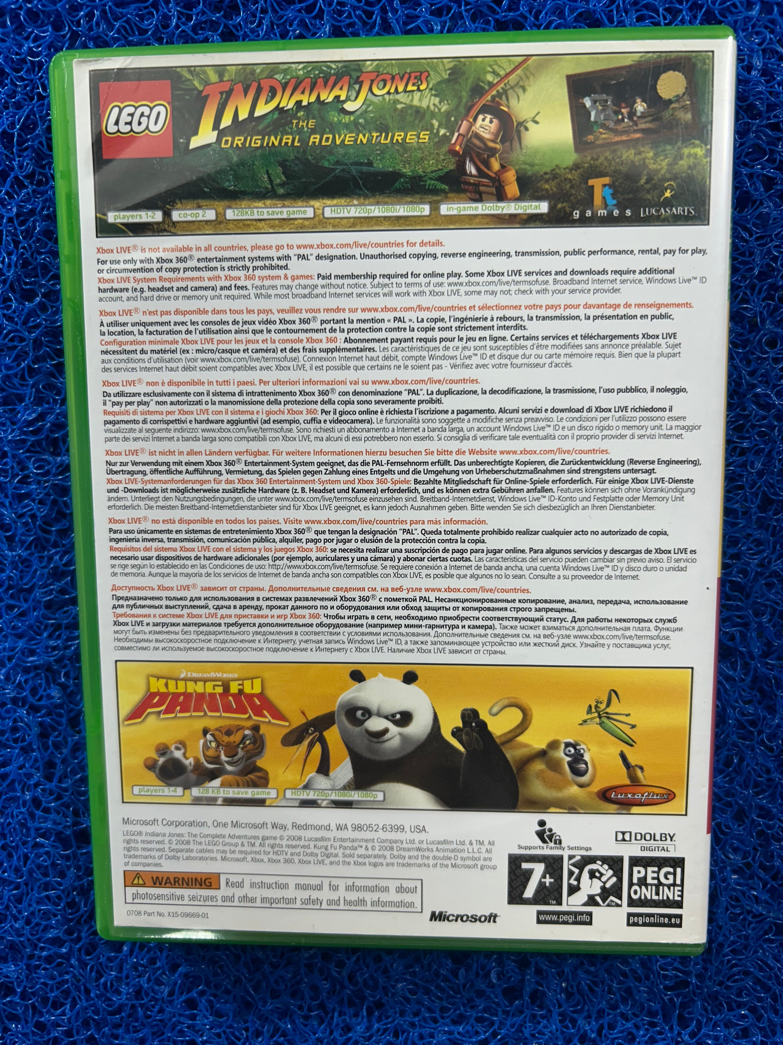 X360 Lego Indiana Jonas + Kung fu panda (E)