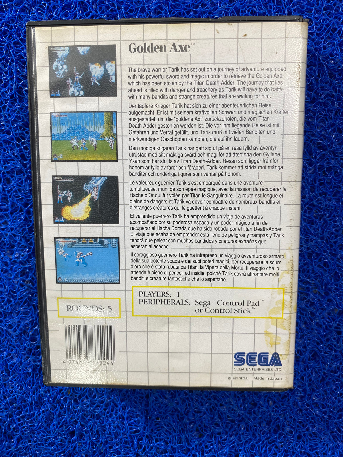 SEGA# Master system Golden axe (E)