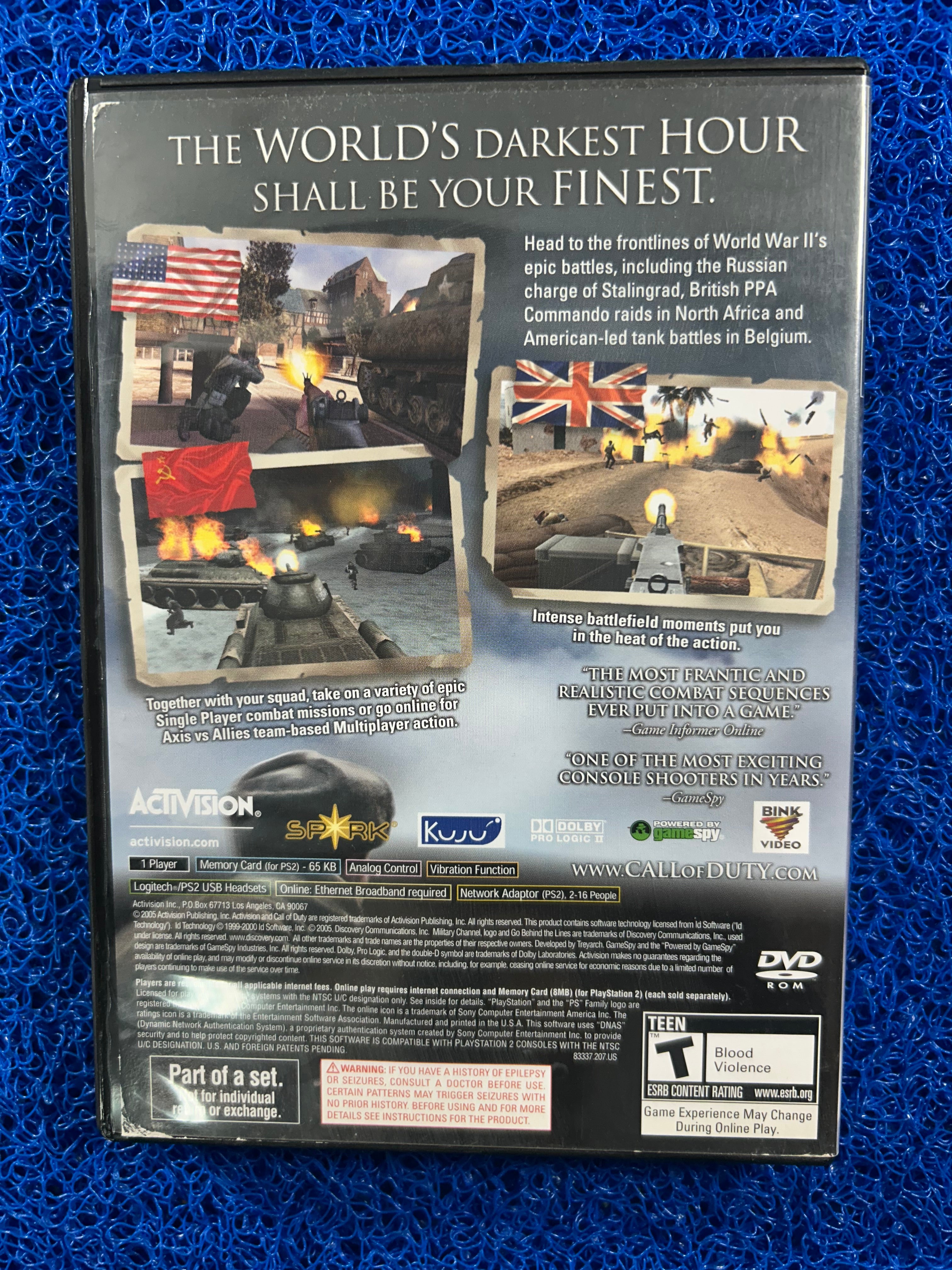 PS2 Call of duty finest hour (A)