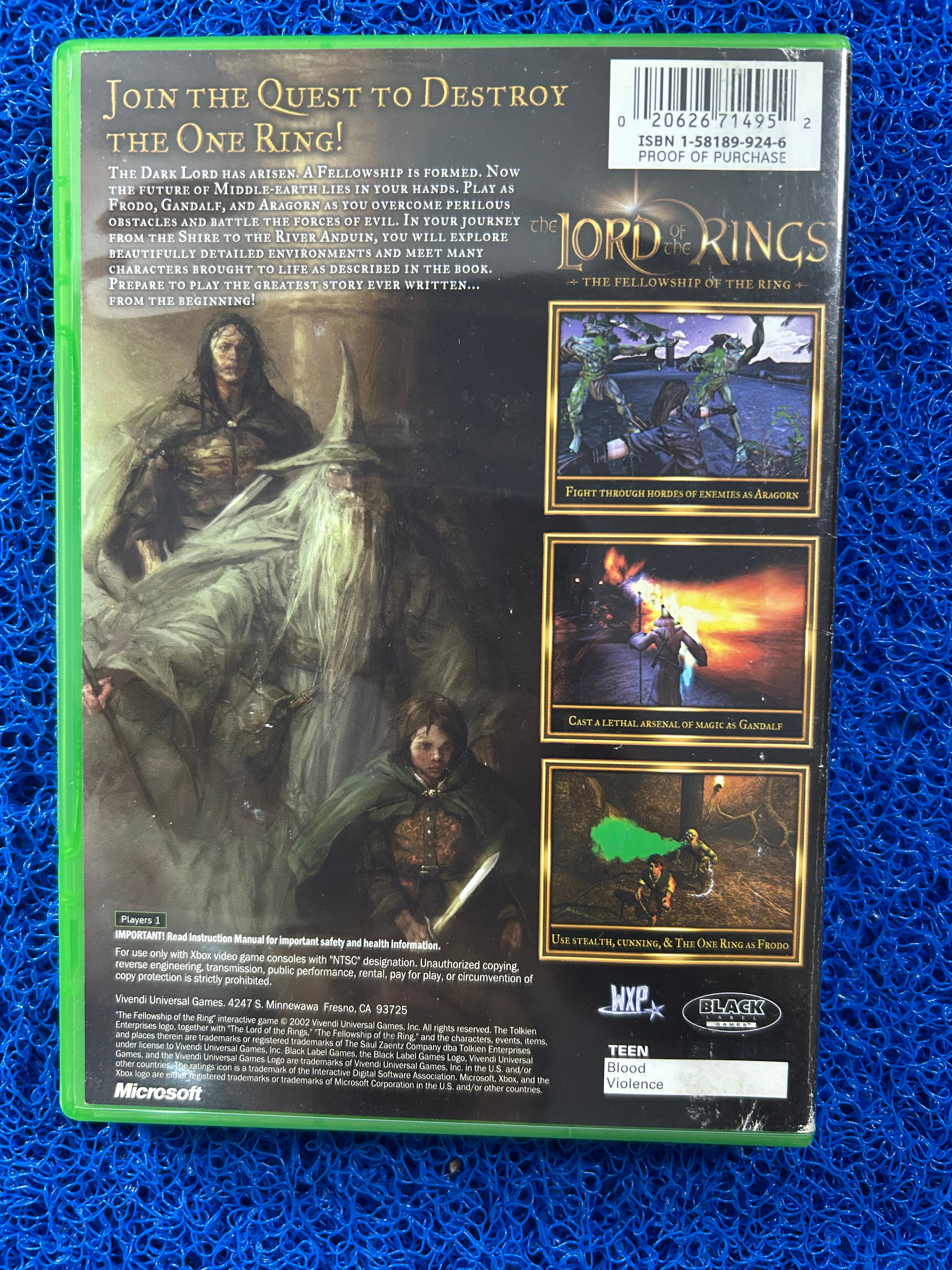 XBOX Lord of the rings the fellowship of the king (A)