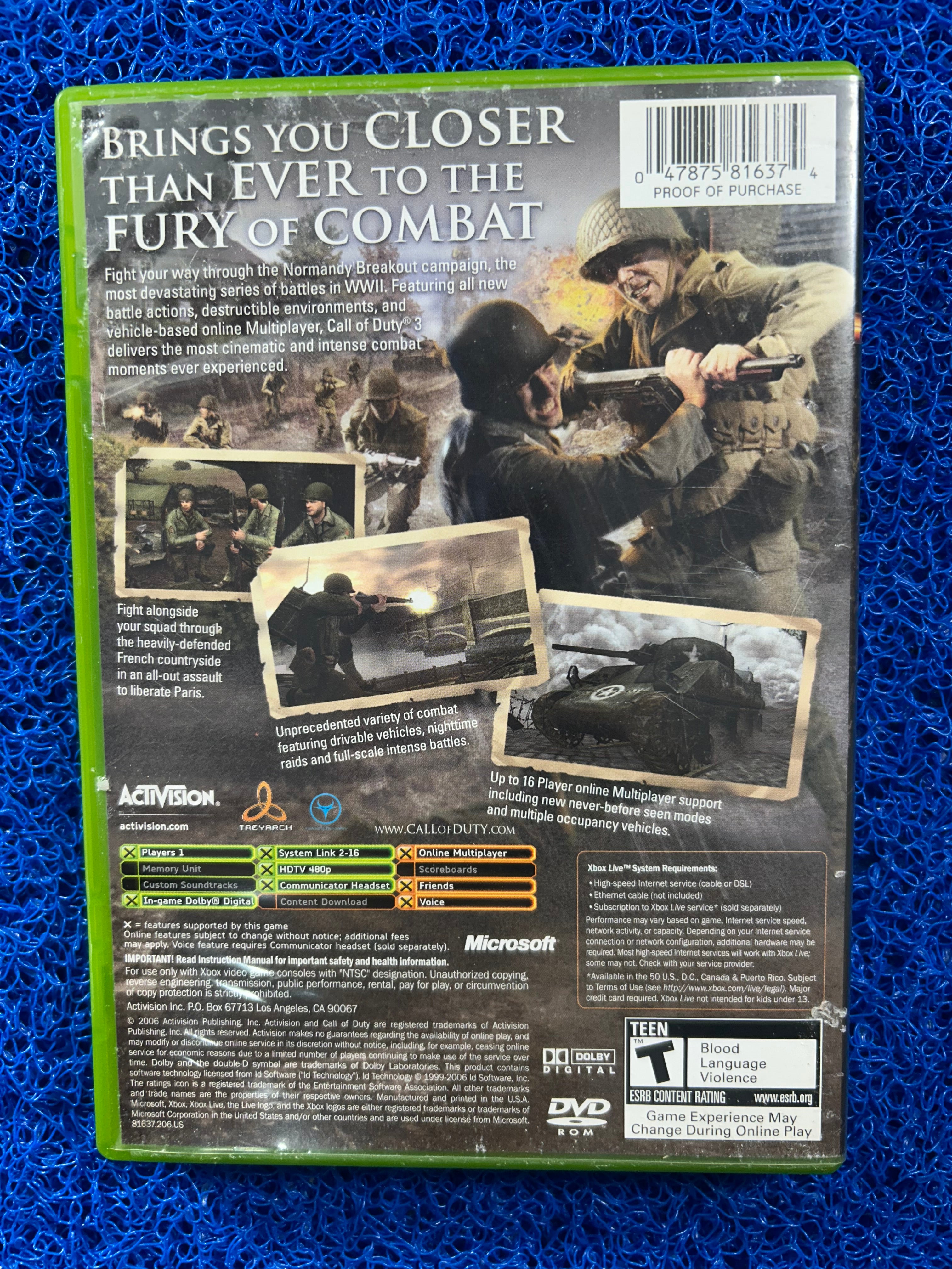 XBOX Call of duty 3 (A)