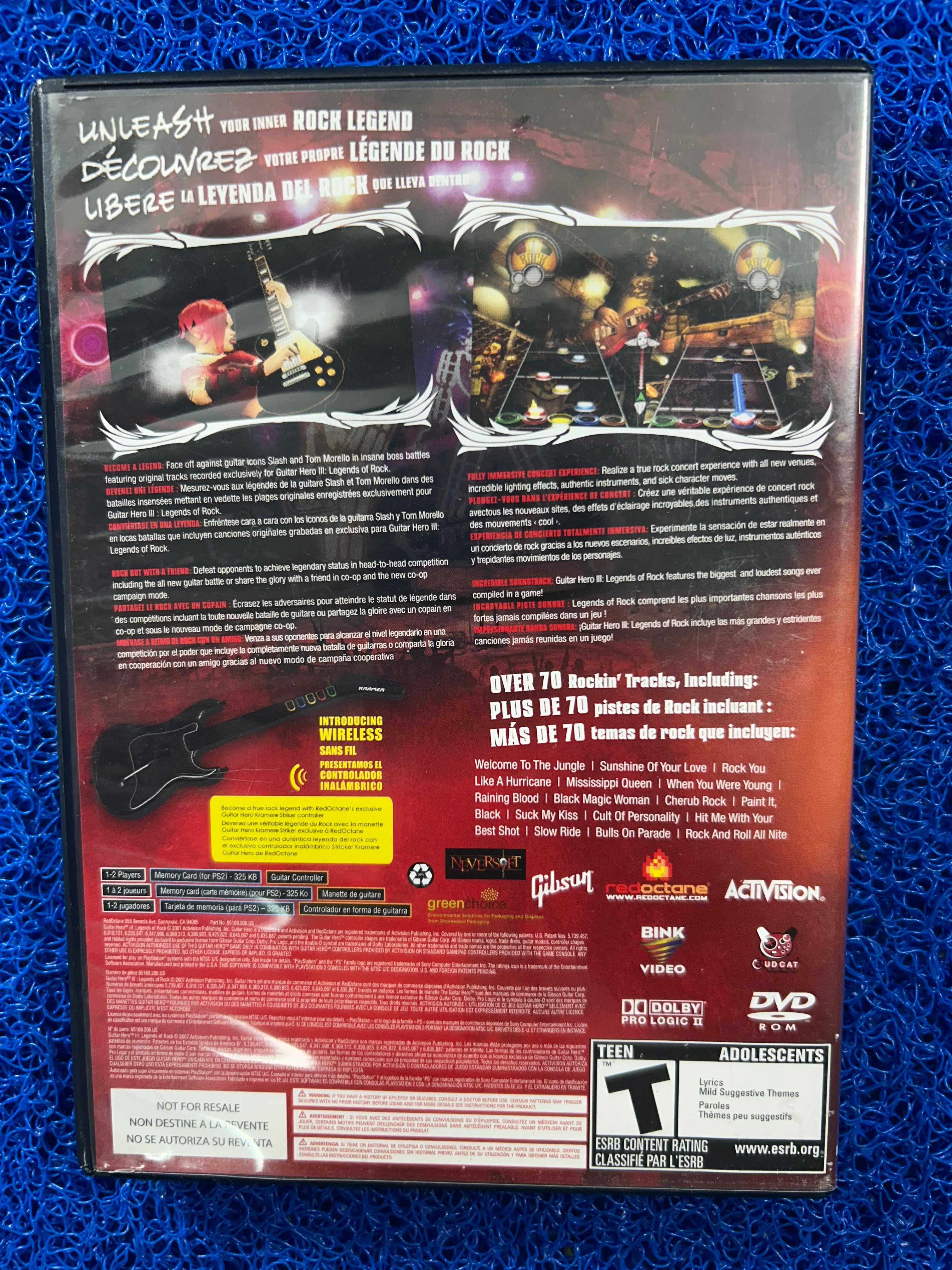 PS2 Guitar hero III legends of rock (A)