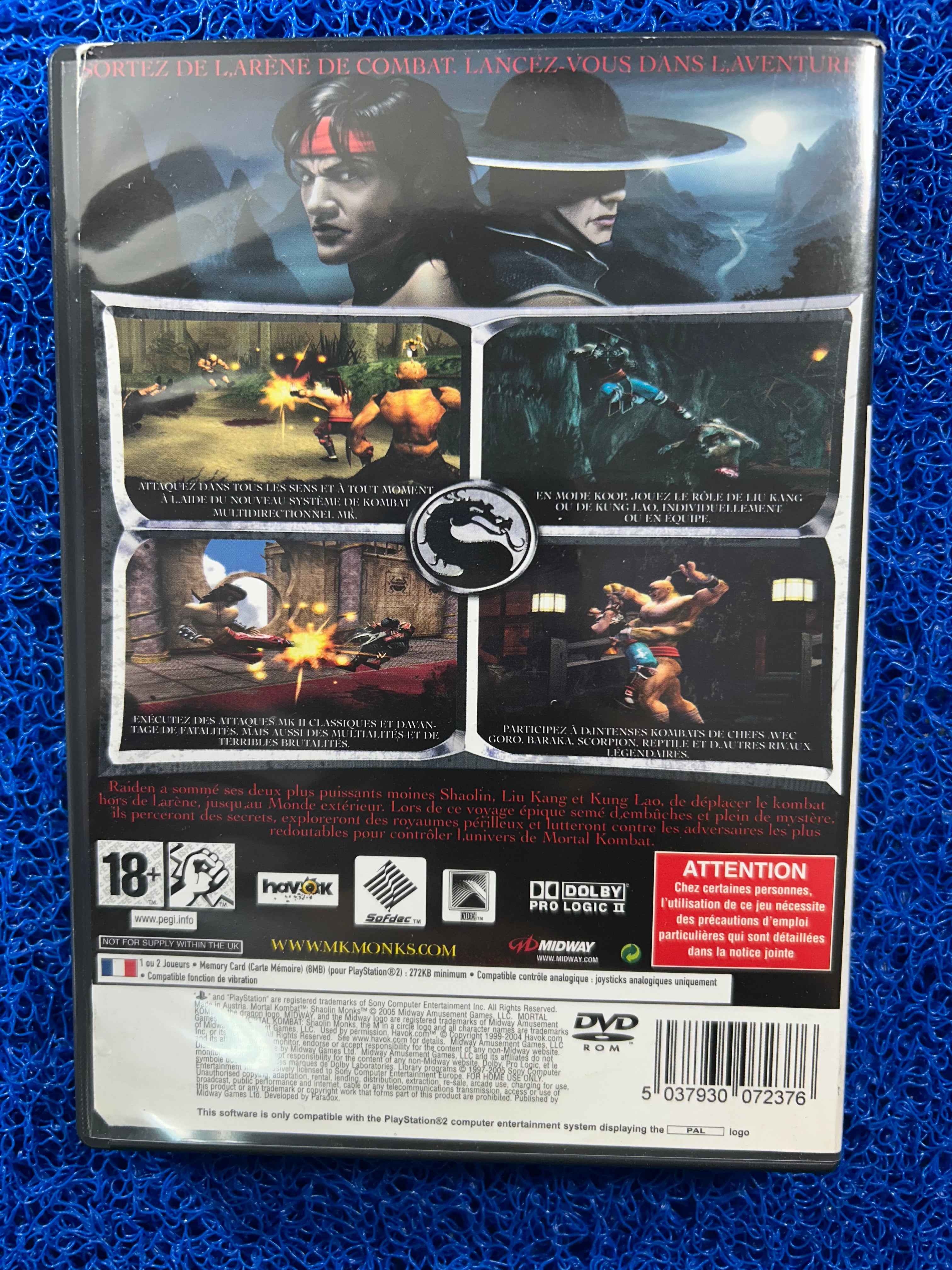 PS2 Mortal kombat shaolin monks (E)