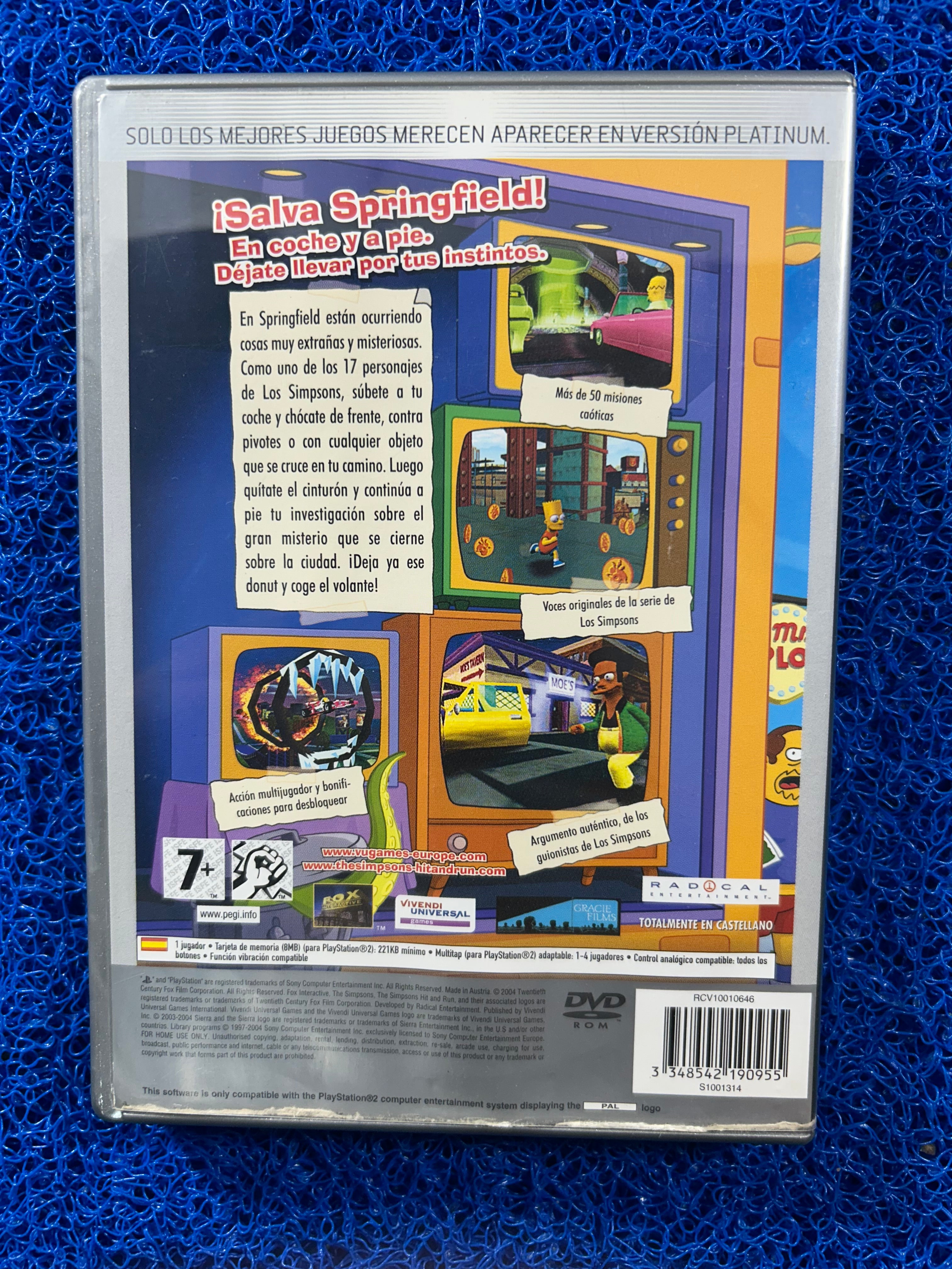 PS2 Simpsons hit and run (E)