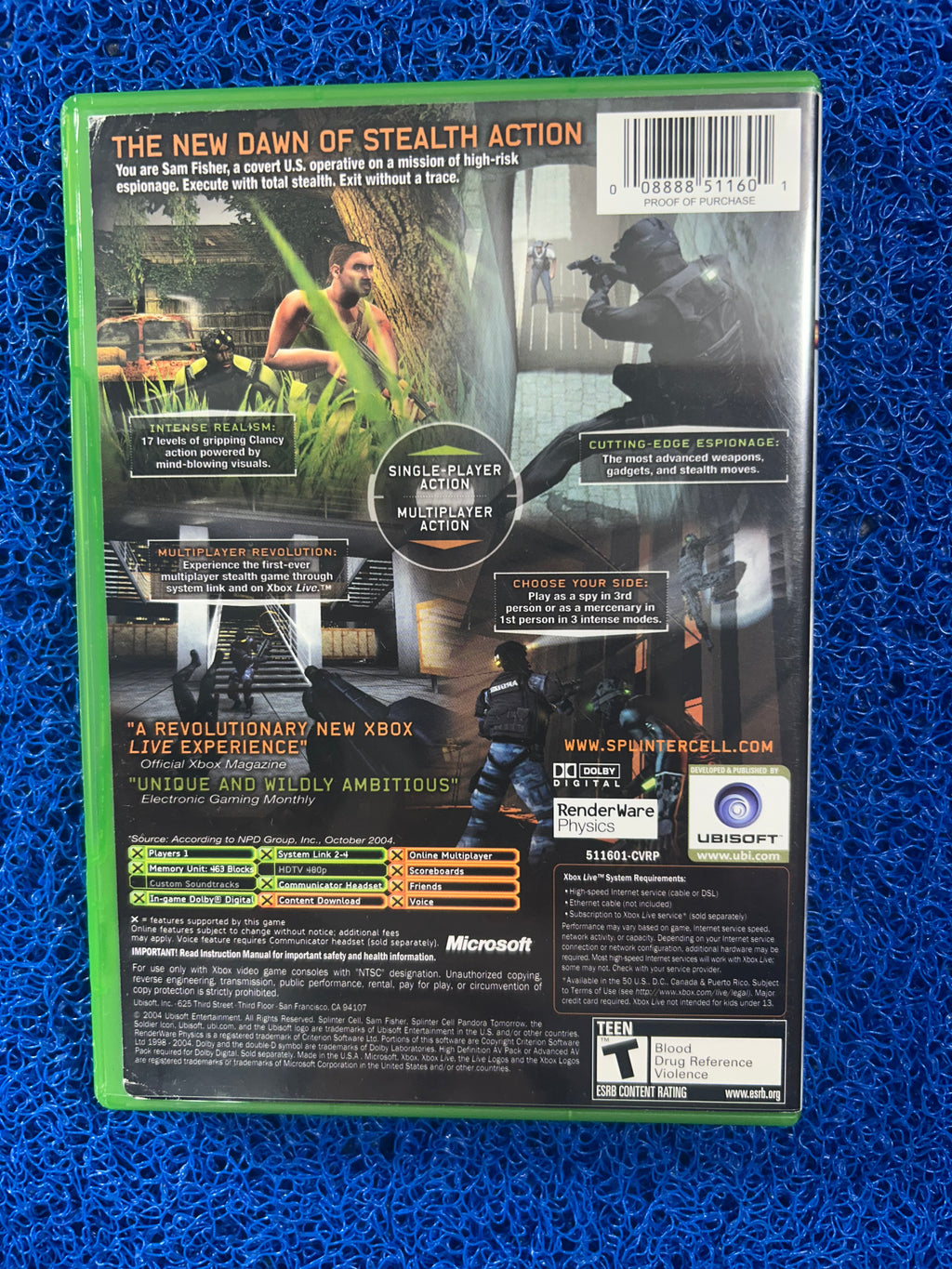 XBOX# Splinter cell Pandora tomorrow (A)