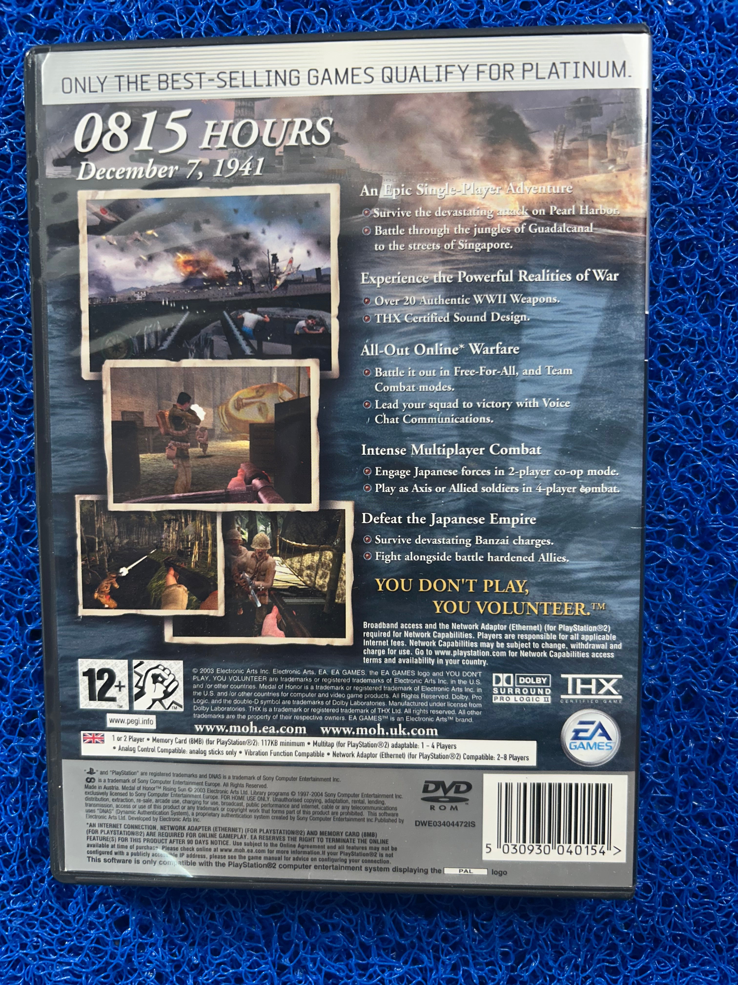 PS2 Medal of honor rising sun (E)