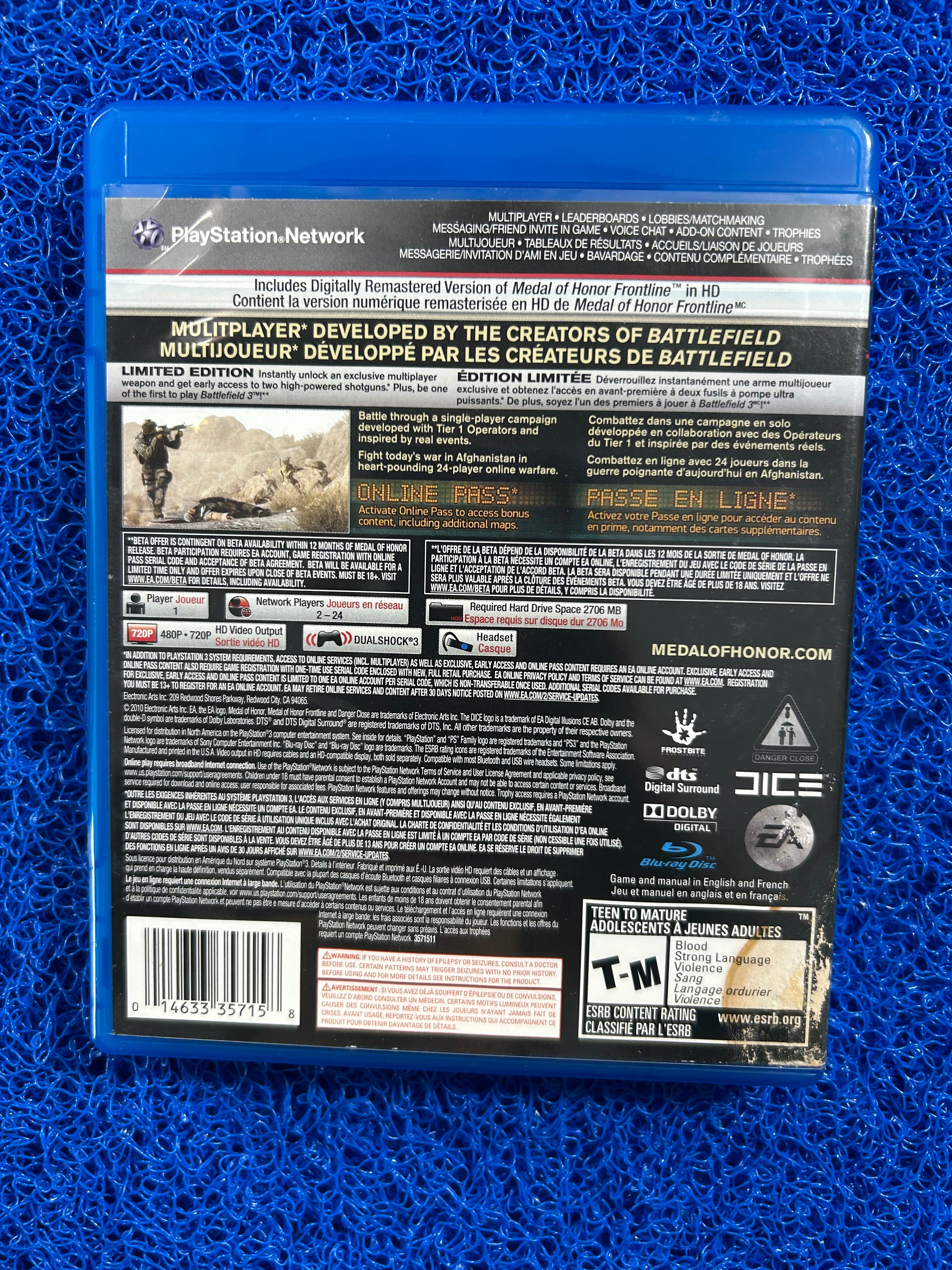 PS3 Medal of honor
