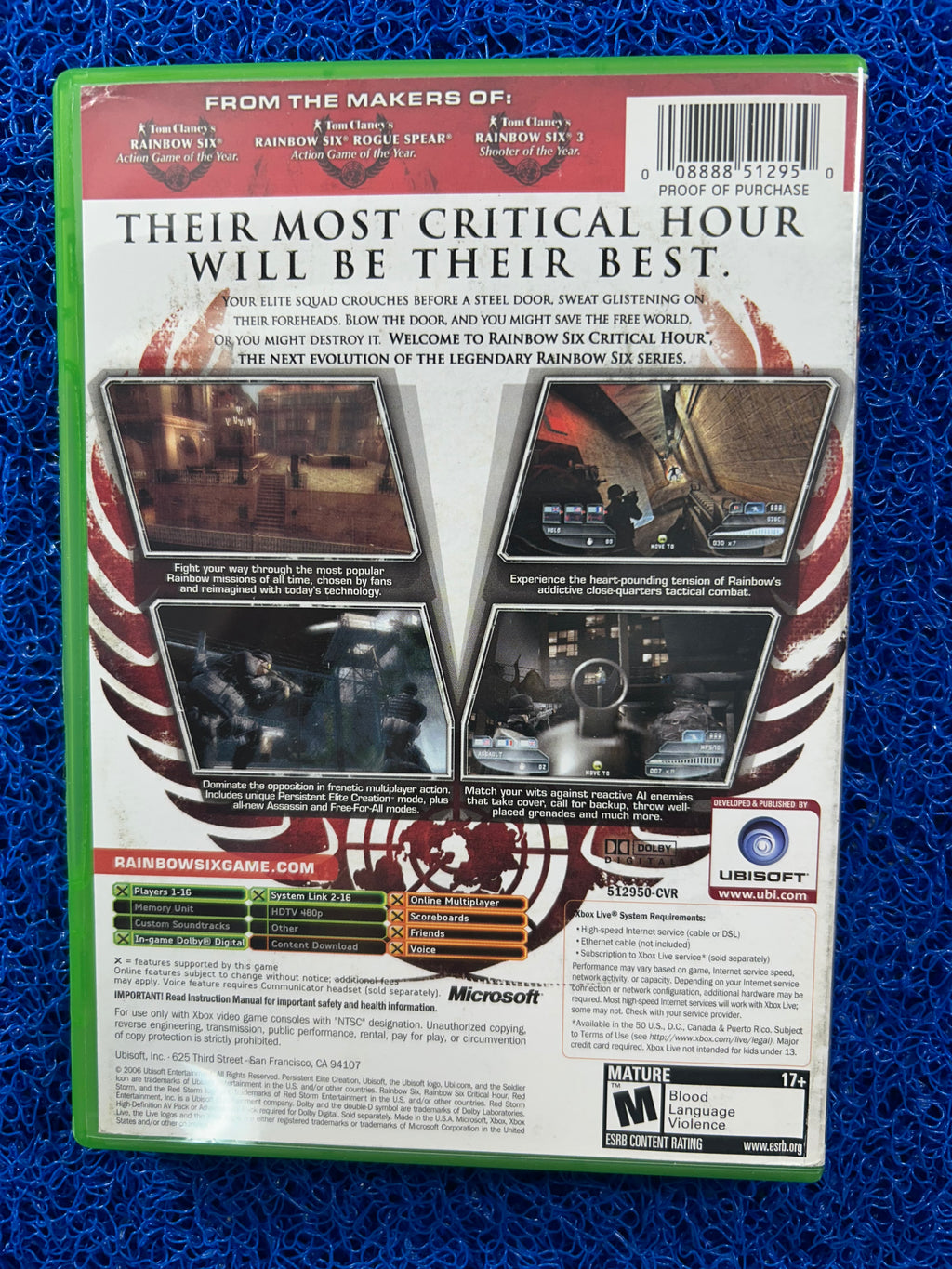 XBOX Rainbowsix critical hour (A)