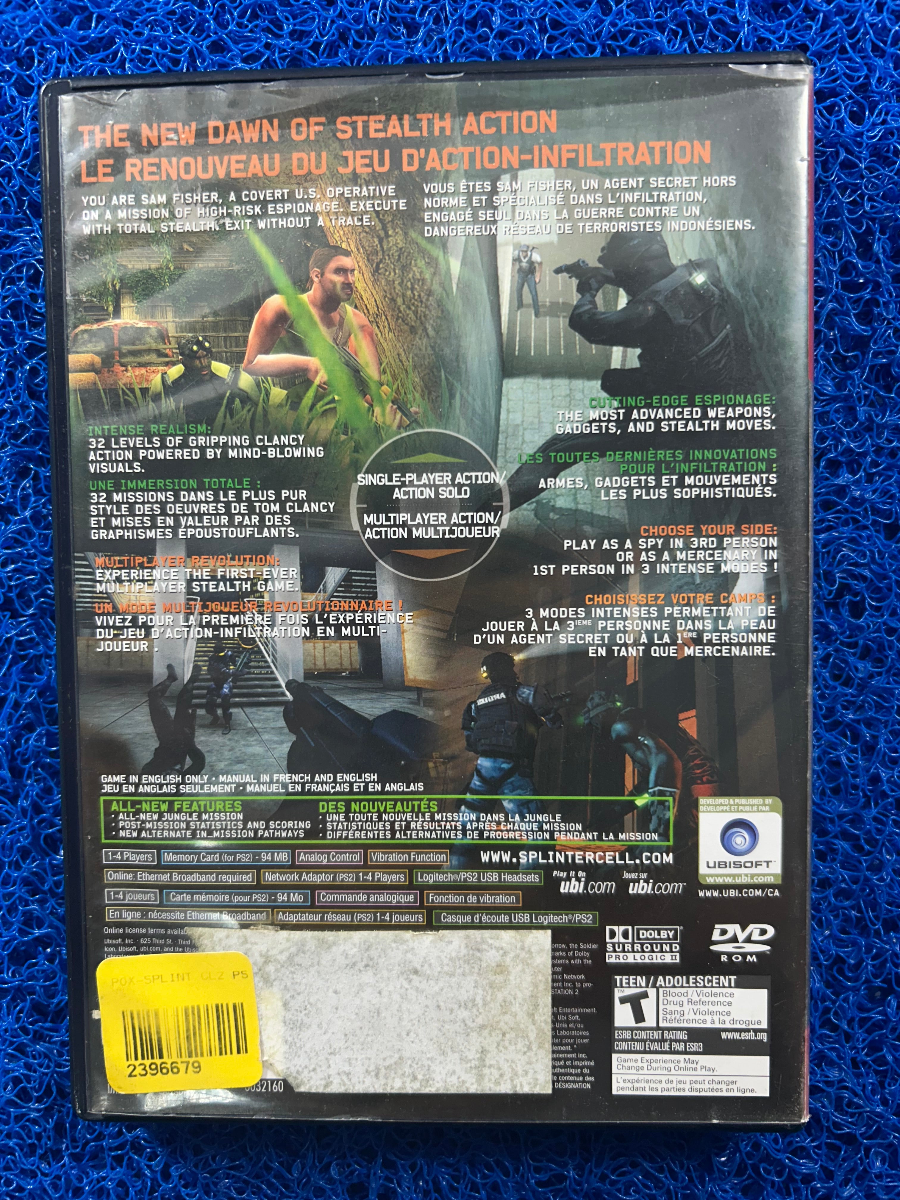 PS2 Splinter cell Pandora tomorrow (A)
