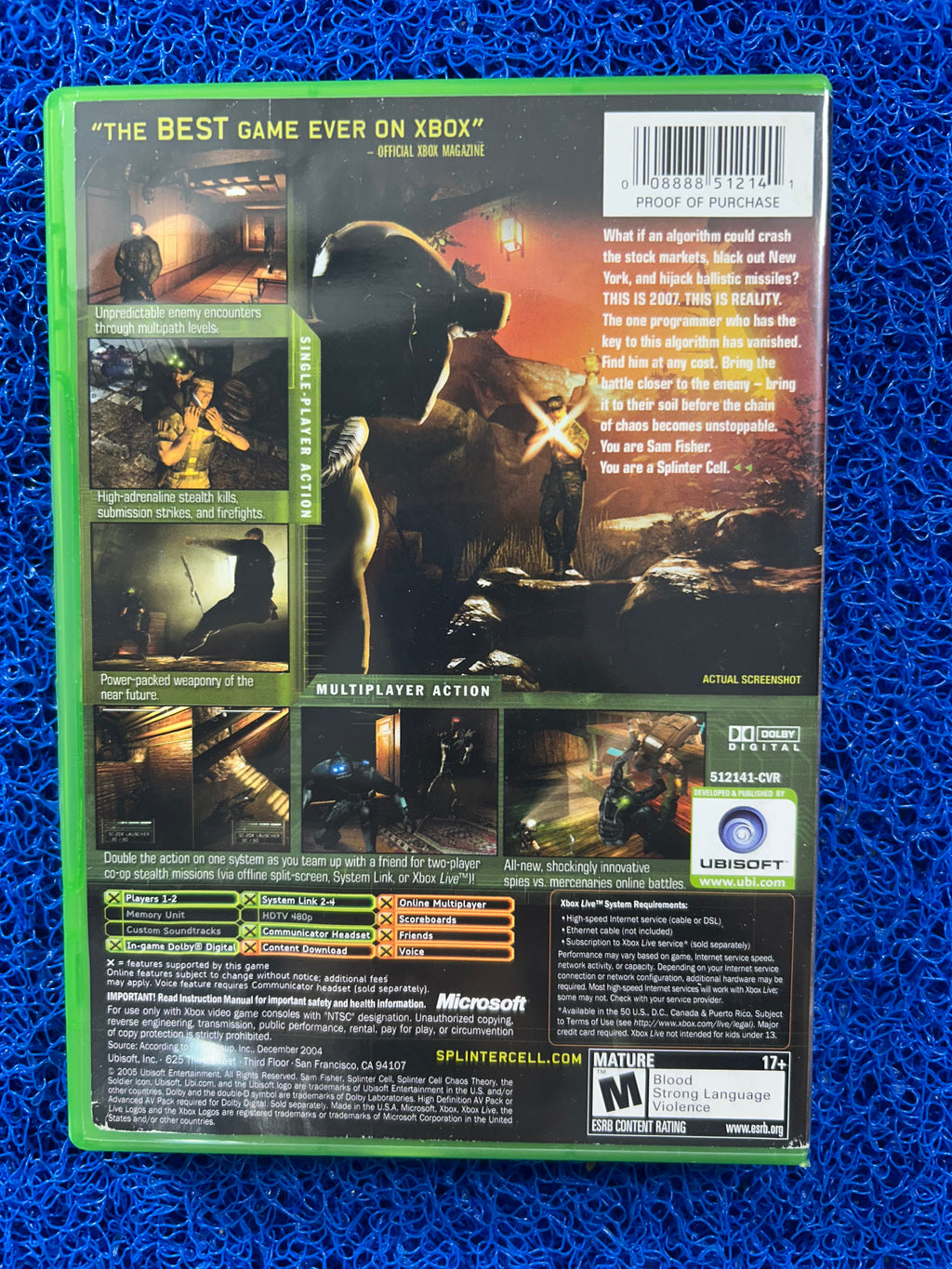 XBOX Splinter cell chaos theory (A)