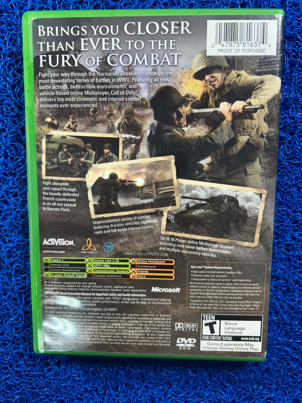 XBOX Call of duty 3 (A)