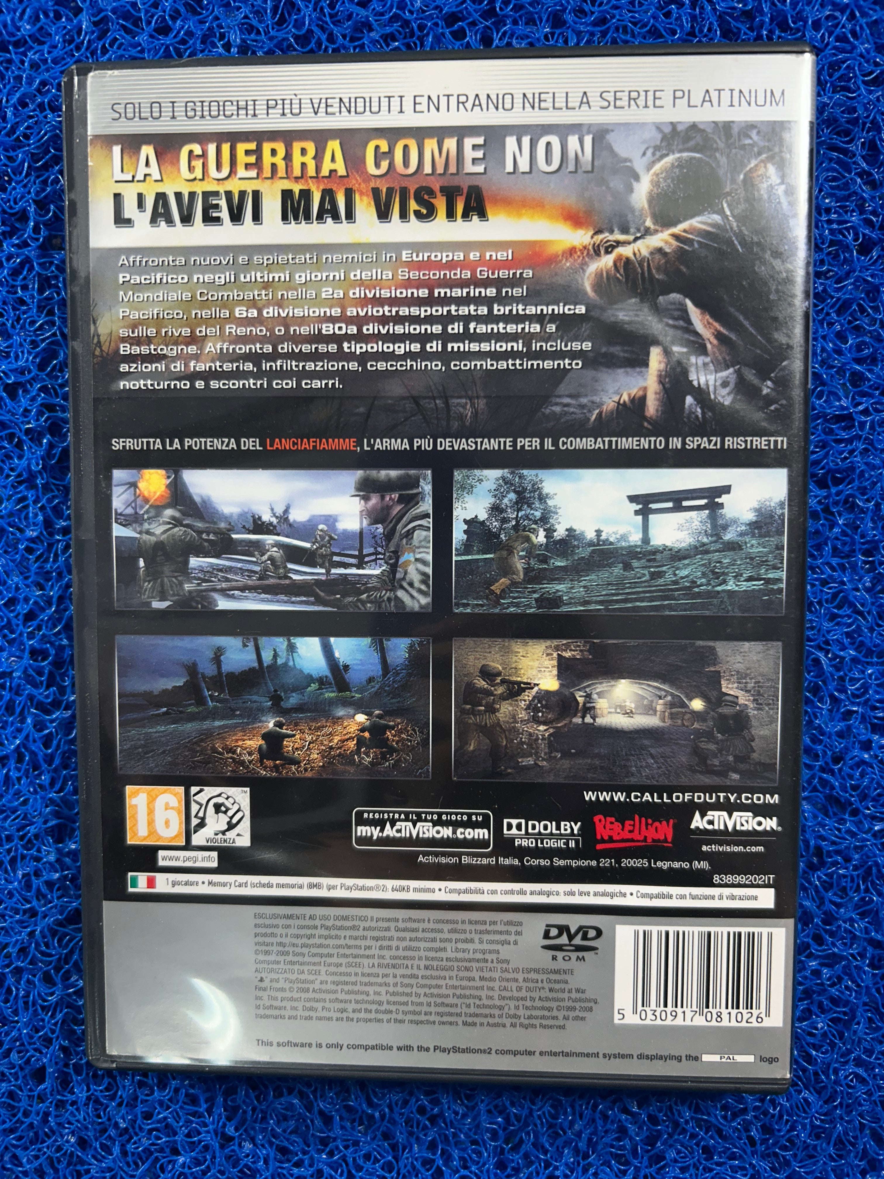 PS2 Call of duty word at war (E)