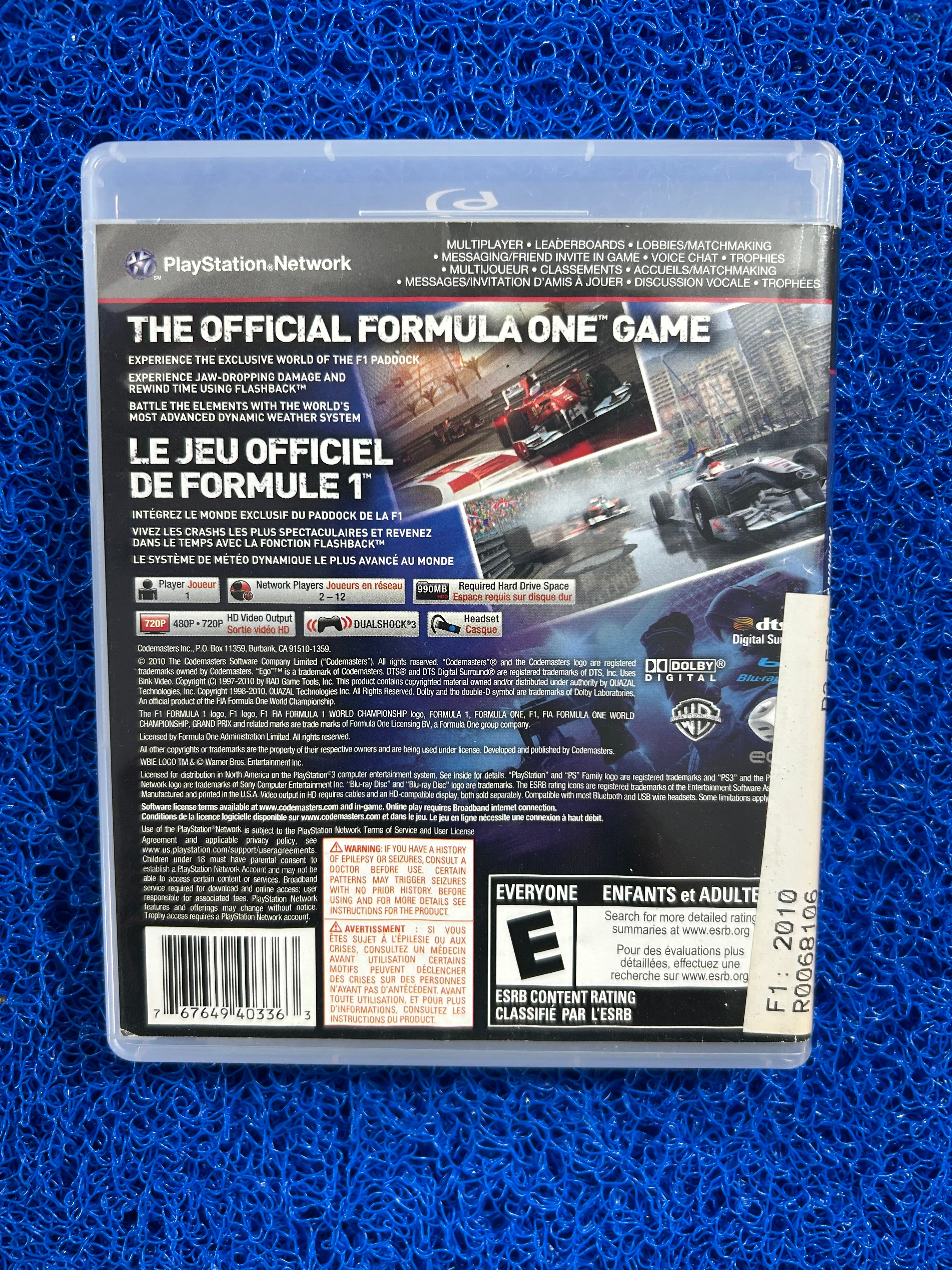 PS3 Formula one 2010