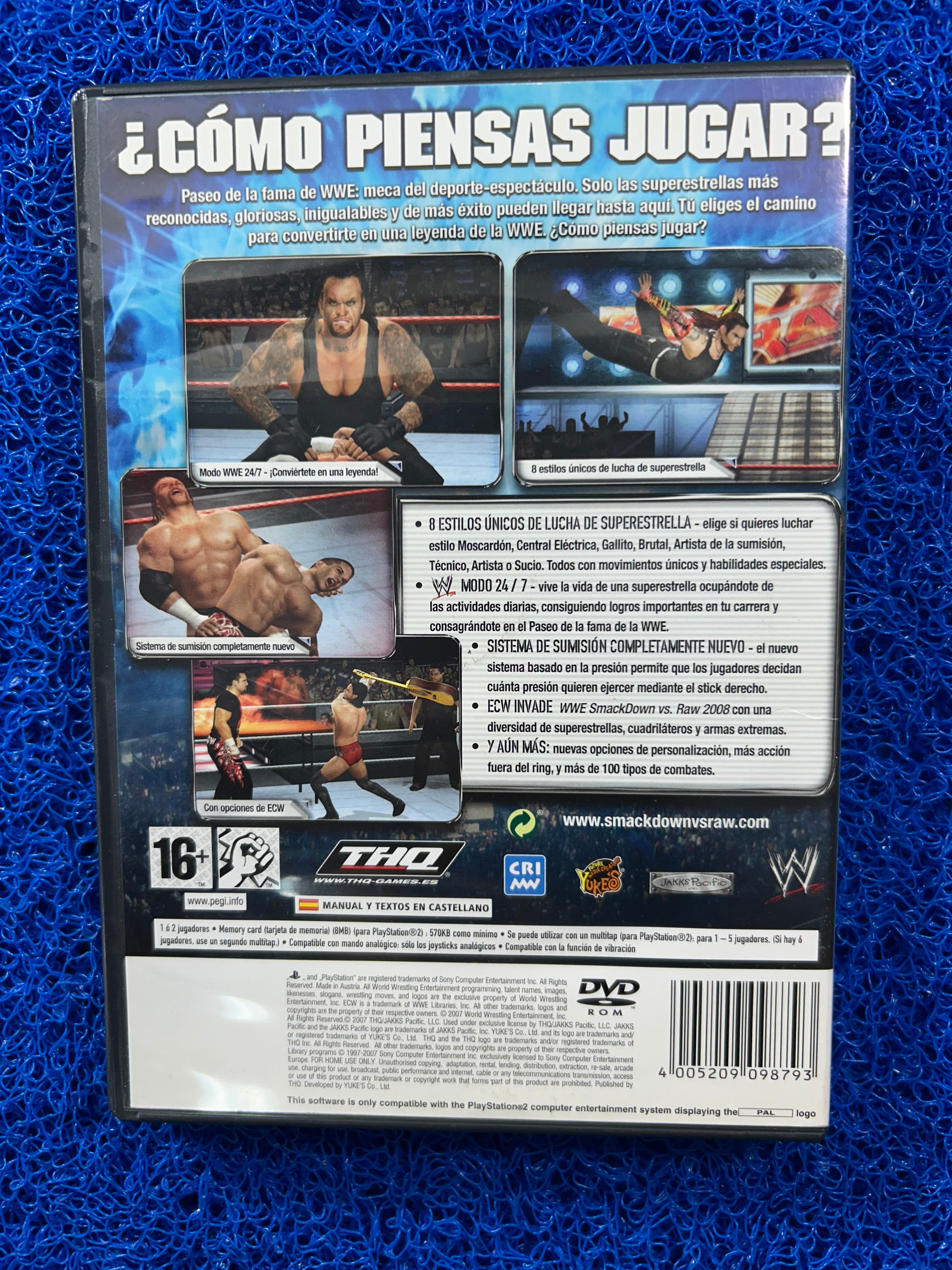PS2 Smackdown vs. raw 2008 (E)
