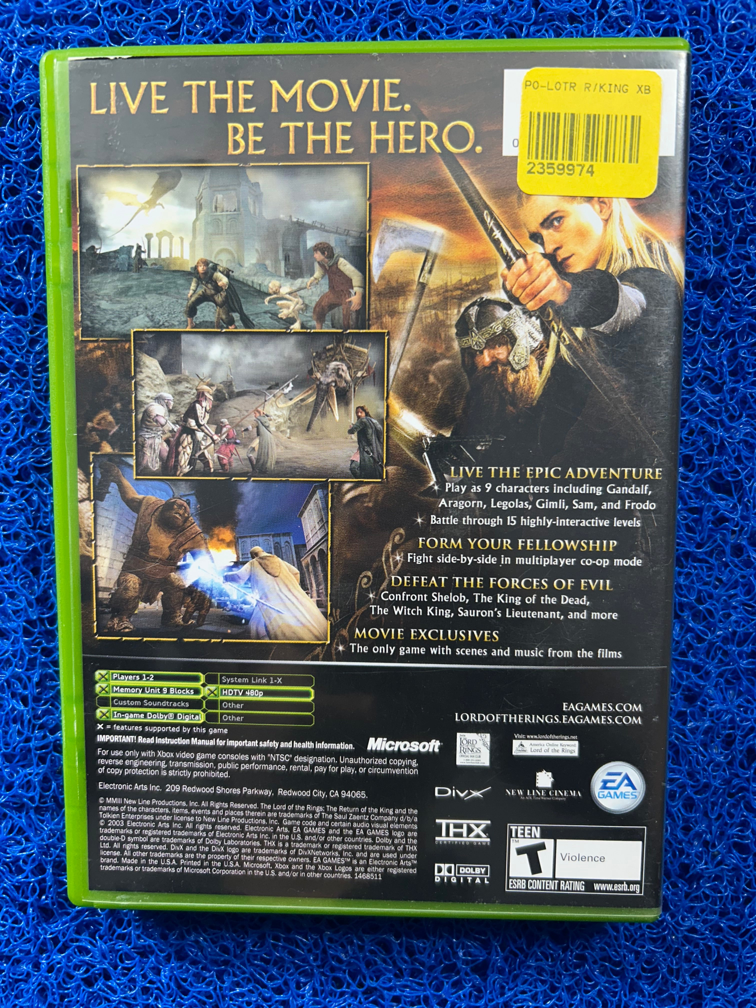 XBOX The lord of the rings the return of the king (A)