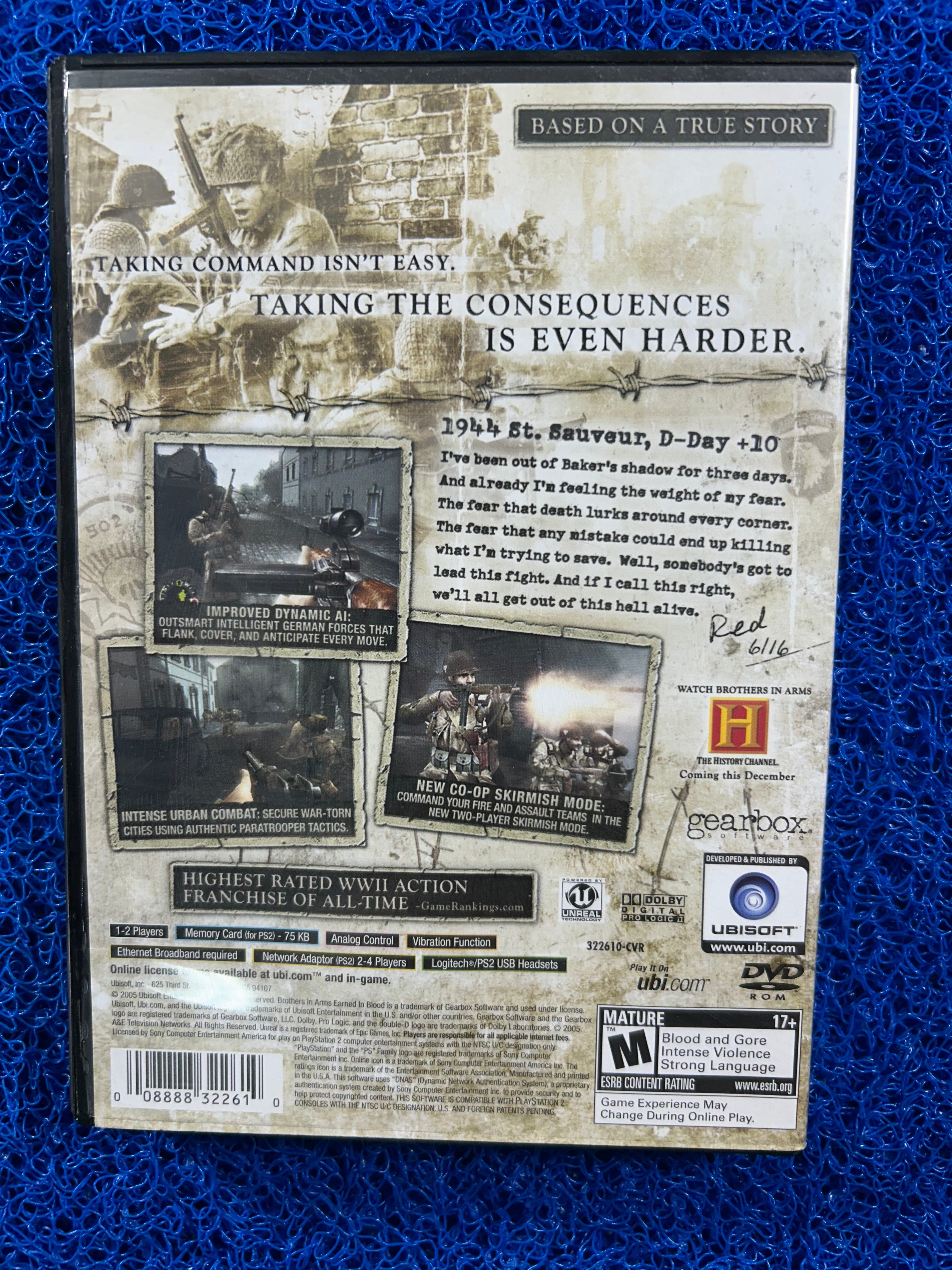 PS2 Brothers in arms earned in Blood (A)