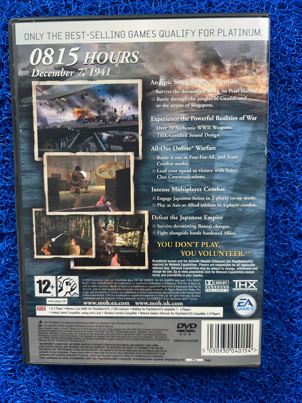 PS2 Medal of honor rising sun (E)