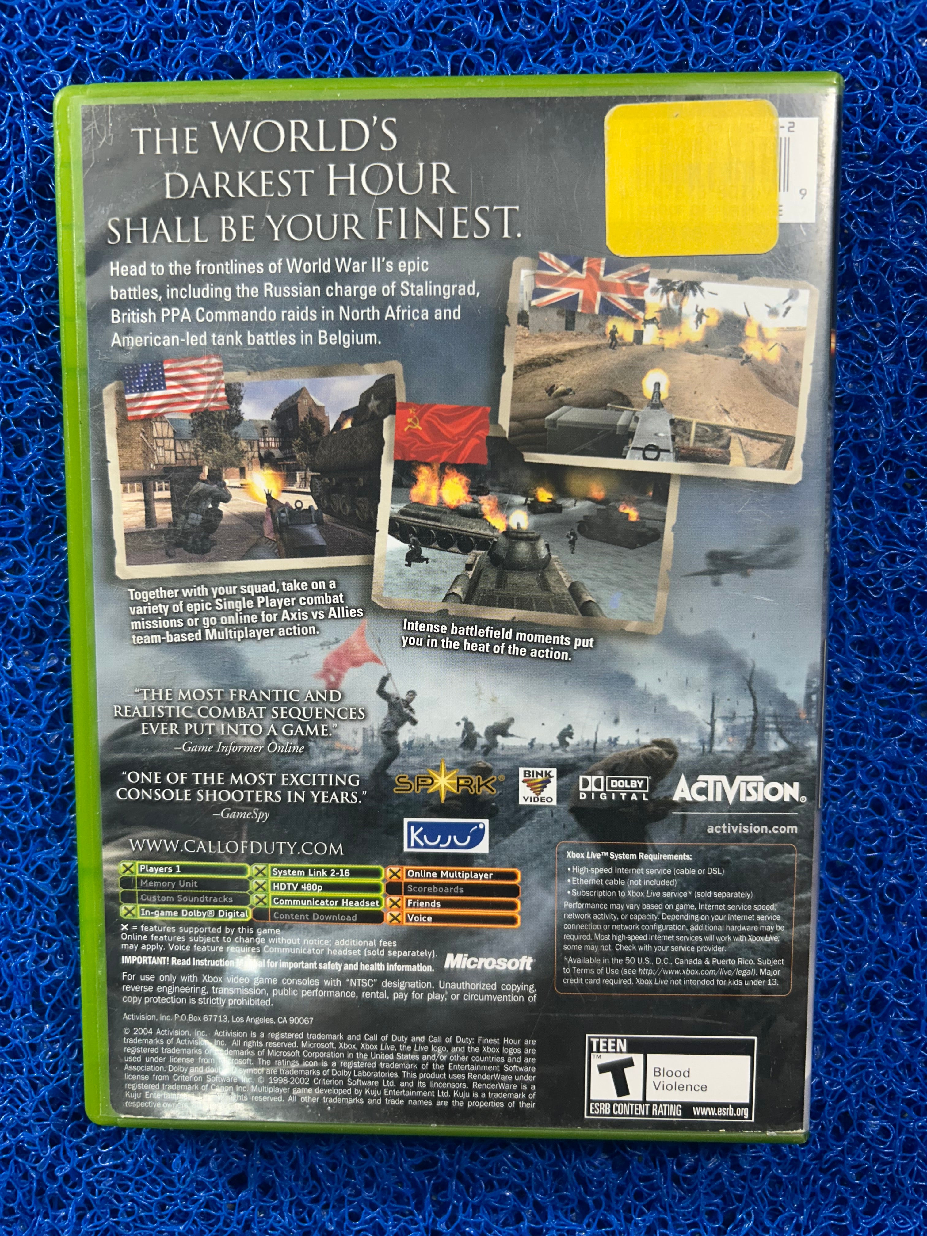 XBOX Call of duty finest hour (A)
