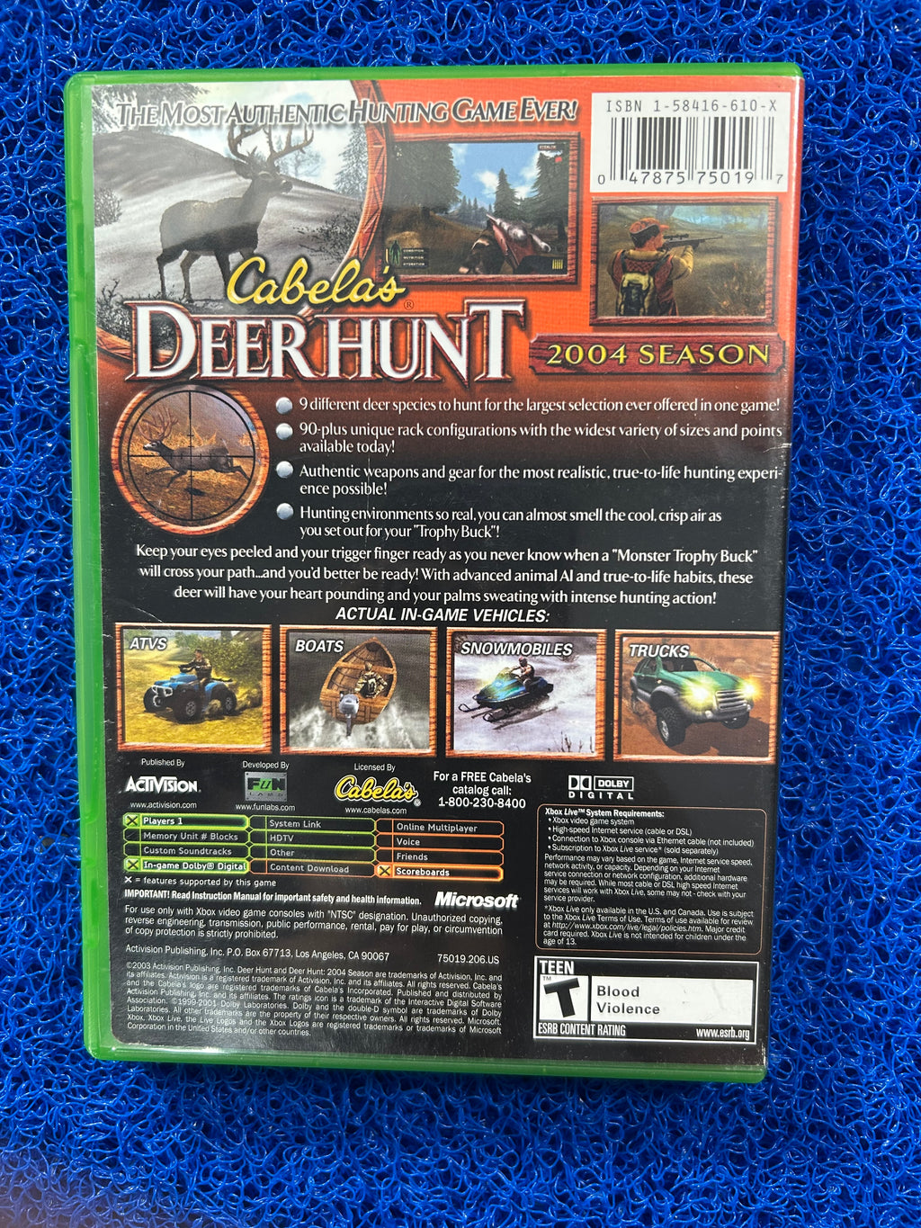 XBOX Cabela’s deer hunt 2004 season (A)