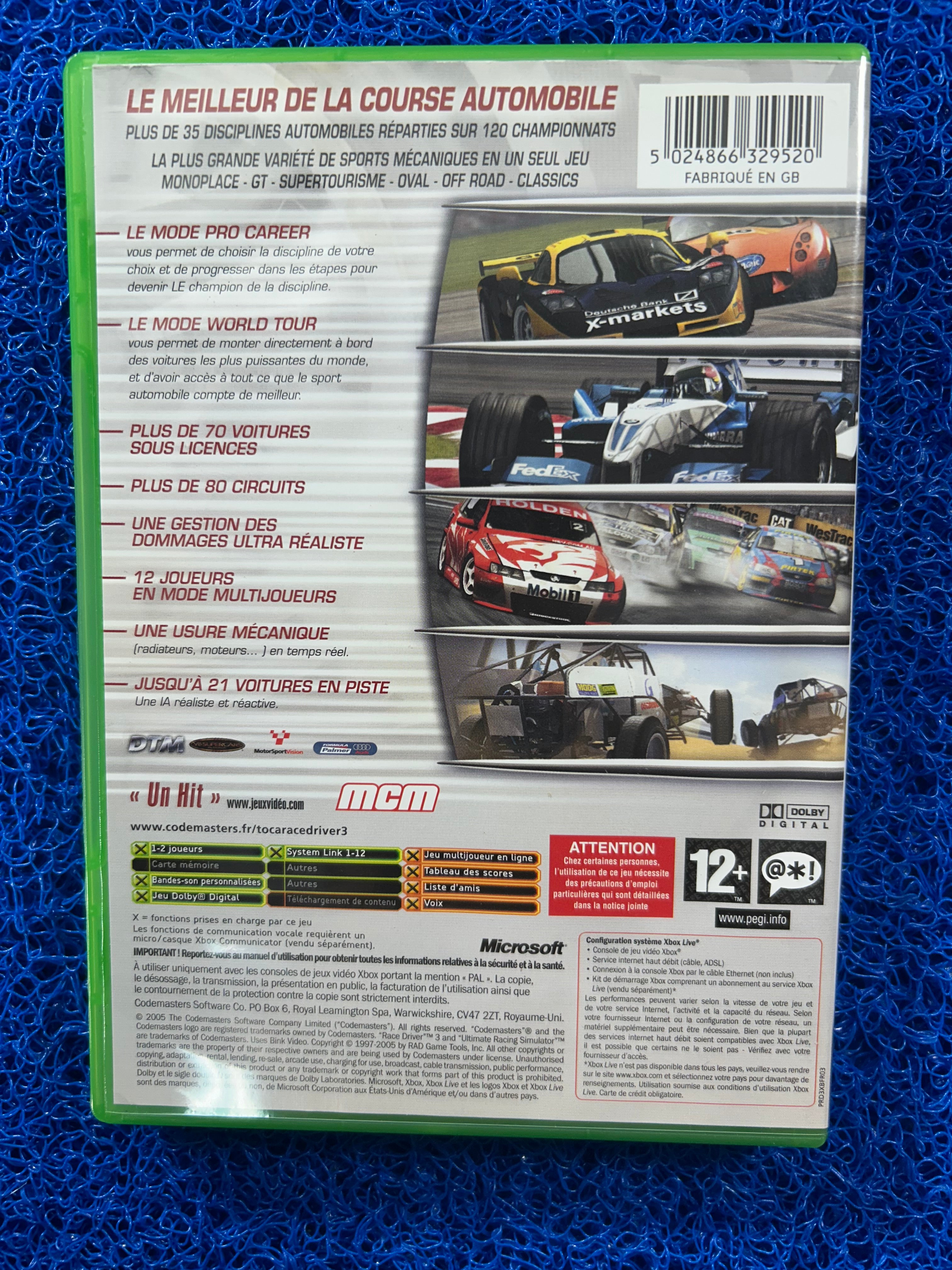 XBOX Toca race driver 3 (E)