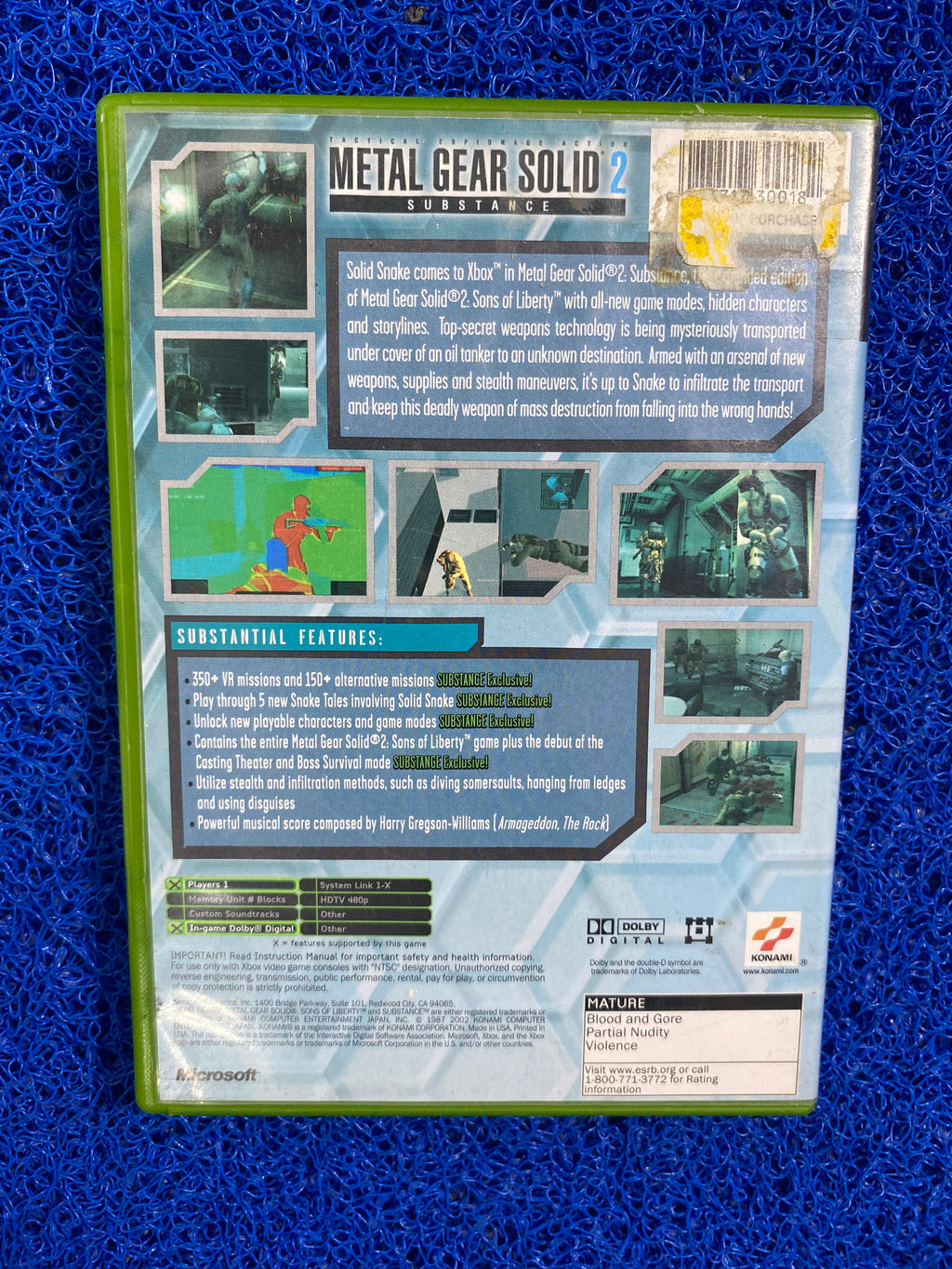 XBOX# Metal gear solid 2 (A)