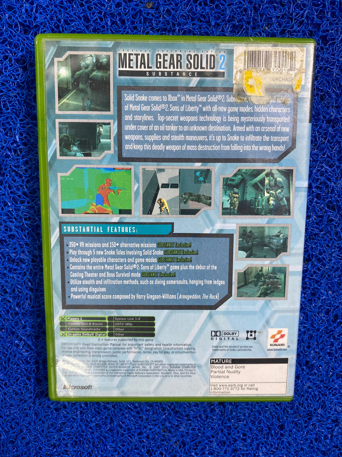 XBOX# Metal gear solid 2 (A)