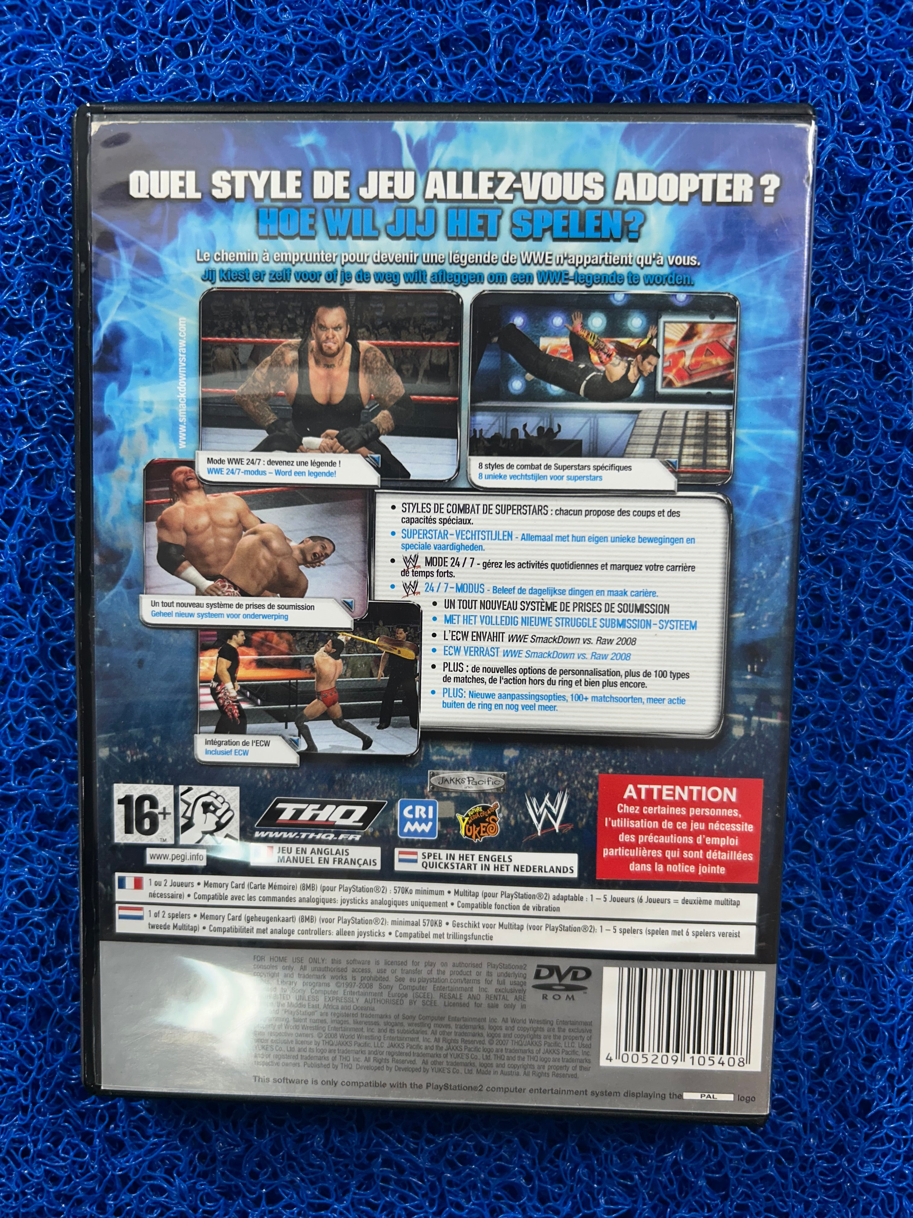 PS2 Smackdown vs. raw 2008 (E)