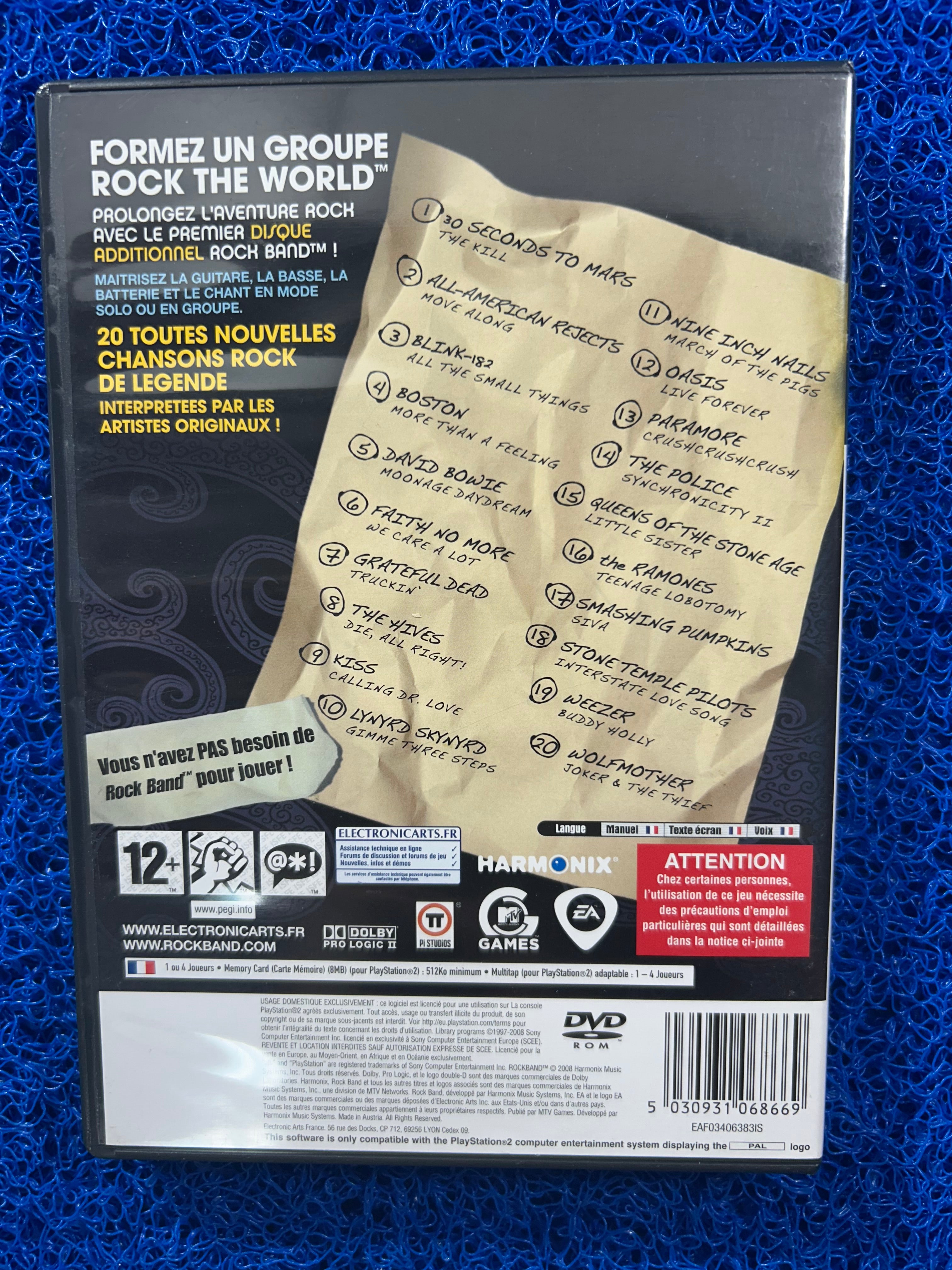 PS2 Rockband song pack 1 (E)