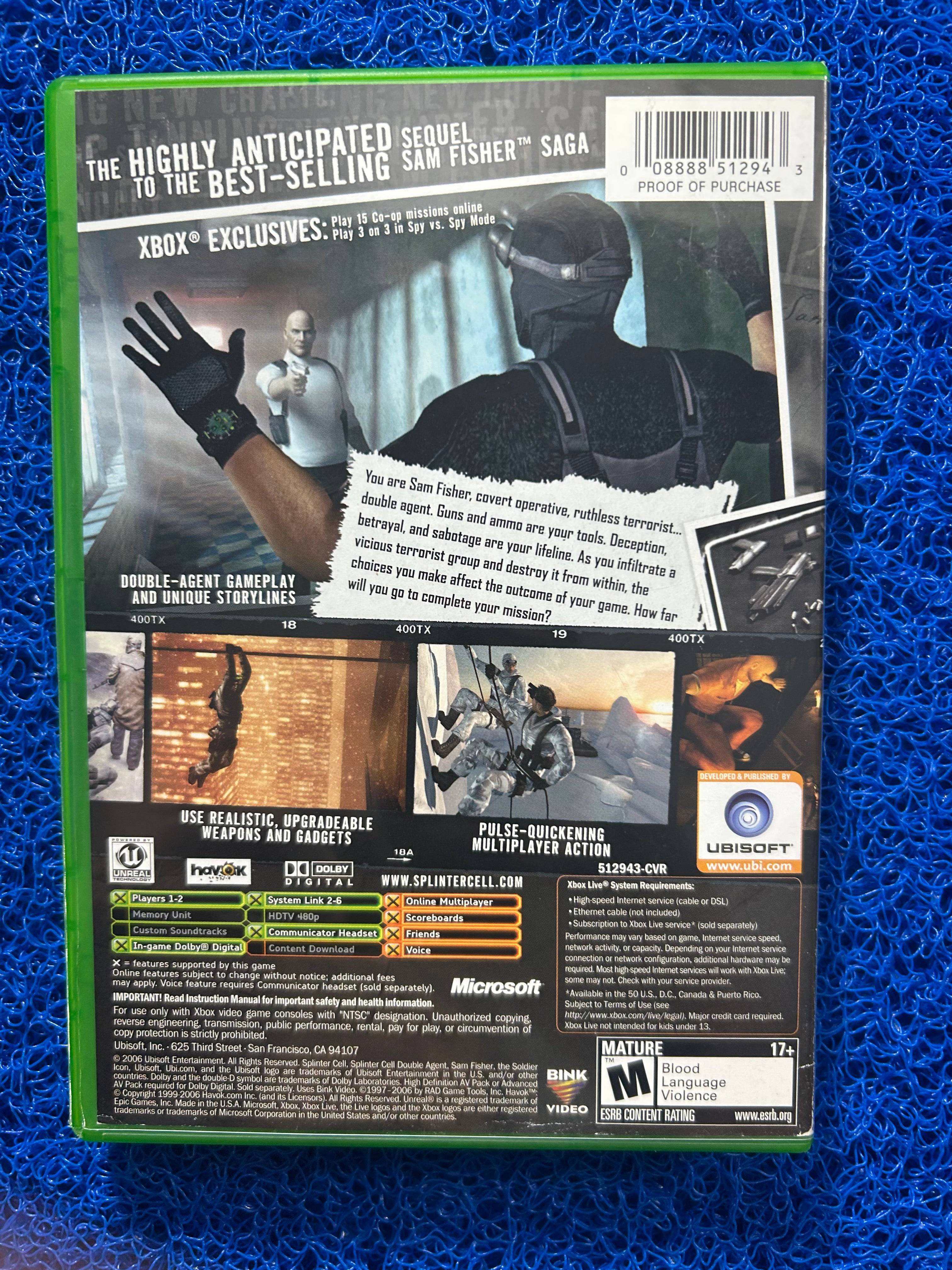 XBOX Splinter cell double agent (A)